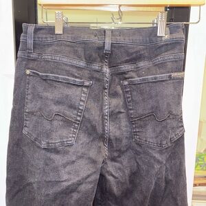 7 For All Mankind Cropped Alexa Black Denim Jeans 30